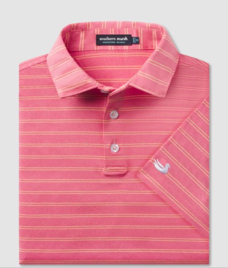 Y CORAL NEWCASTLE STRIPE POLO