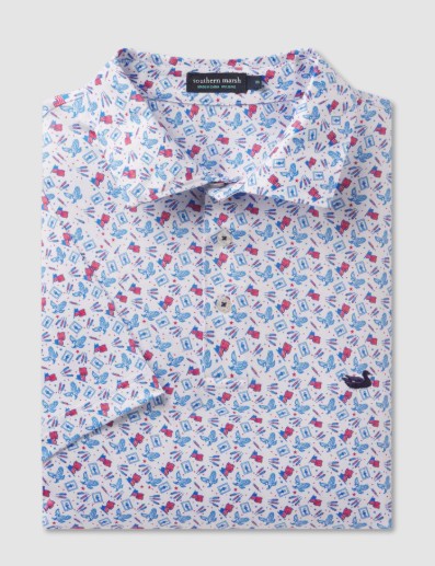 WHITE LIBERTY FLYLINE POLO