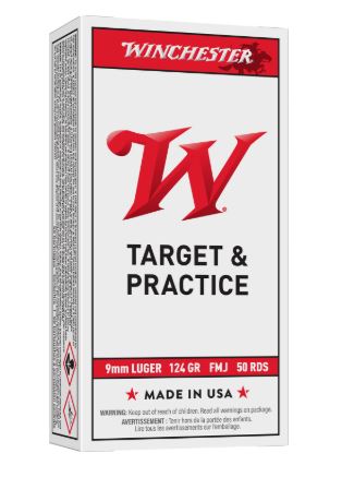 WINCHESTER USA 9MM 124GR FMJ 50RNDS