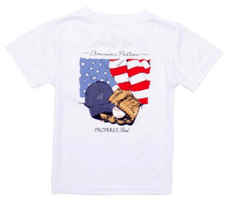 YTH PASSTIME WHITE PERF TEE