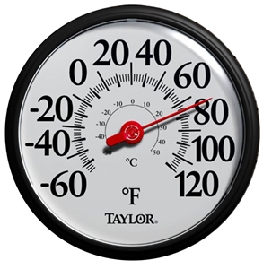 BLACK/WHITE OUTDOOR THERMOMETER