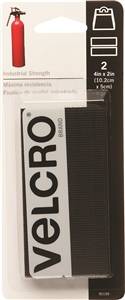 BLACK VELCRO STRIPS 2X4IN 10LB