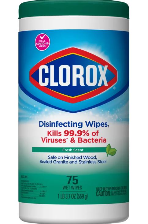 CLOROX DISINFECTING WIPES 75CT