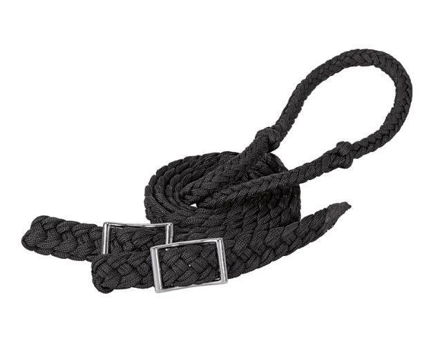 BLACK BRAIDED BARREL REINS