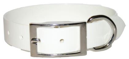 WHITE SUNGLO DOG COLLAR 1X21"