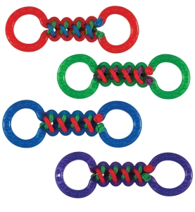 BRAIDED RUBBER DOUBLE TUG DOG TOY