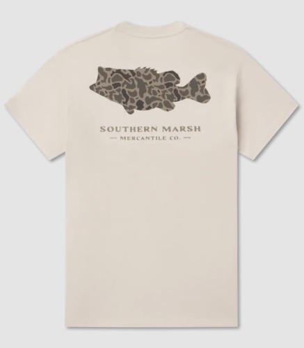 ASH GRAY CAMO BASS TEE