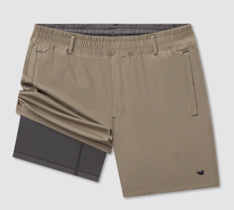 BURNT TAUPE BILLFISH PERF SHORT