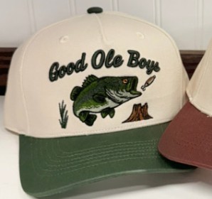 BASS PUFF TEXT NTRL/GRN HAT