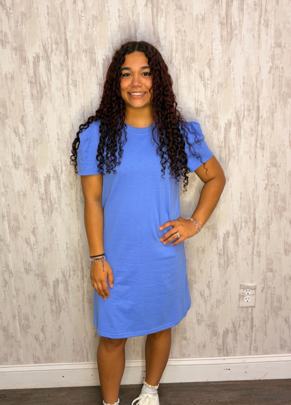 BLUE CAROLINA TEE DRESS