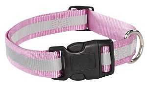 REFLECTIVE PINK DOG COLLAR 18-26IN
