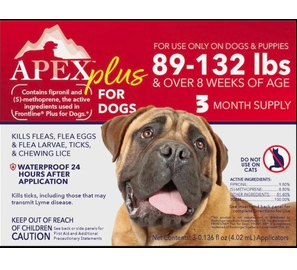 APEX PLUS FOR DOGS 89-132LB 3CT