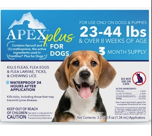 APEX PLUS FOR DOGS 23-44LBS 3CT