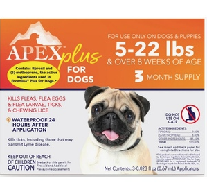 APEX PLUS FOR DOGS 5-22LBS 3CT