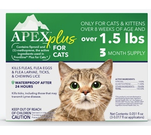 APEX PLUS FOR CATS 1.5LBS + 3CT