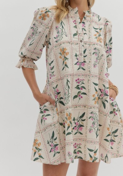 FLORAL PANEL DRESS