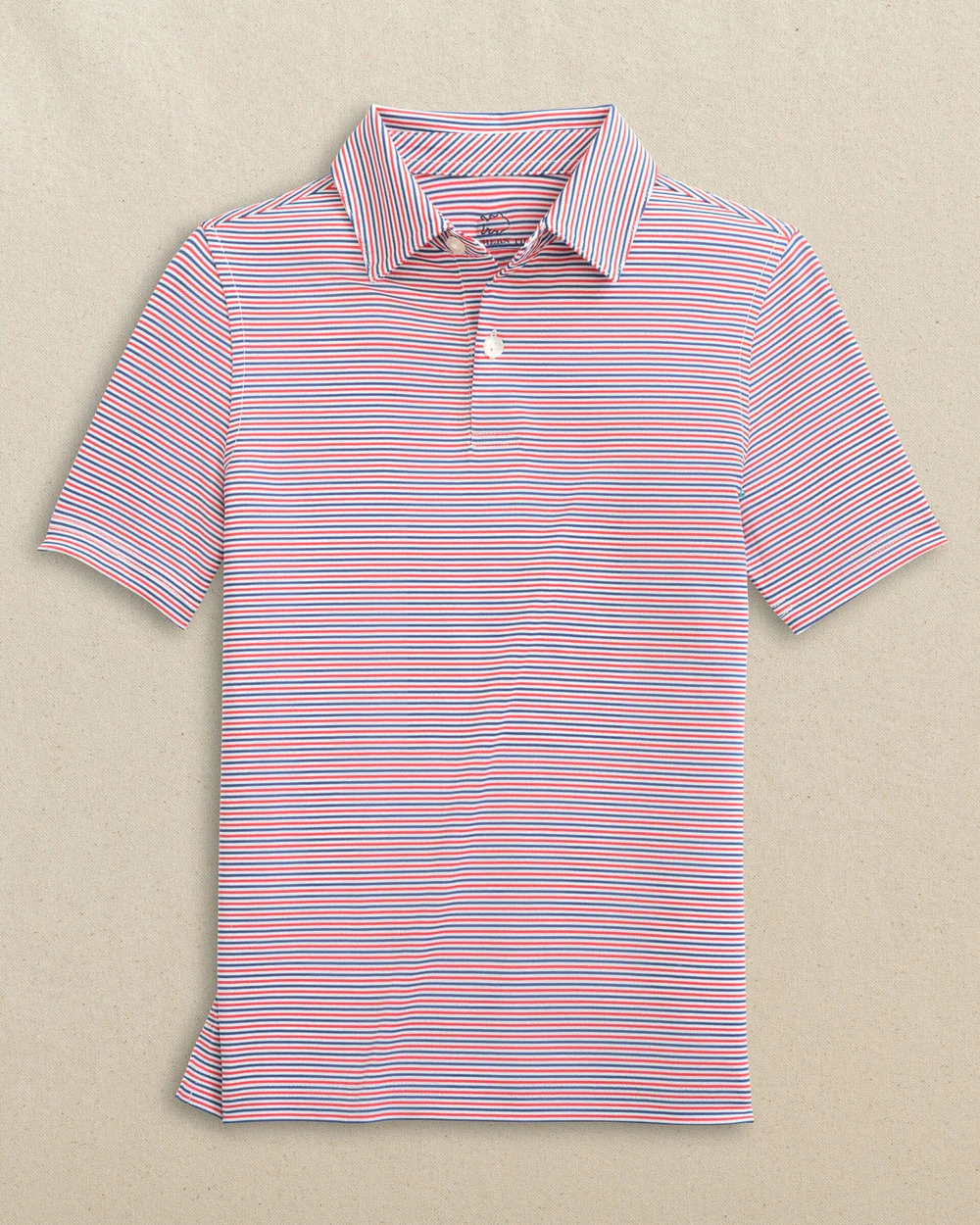 RED MICRO STRIPE POLO