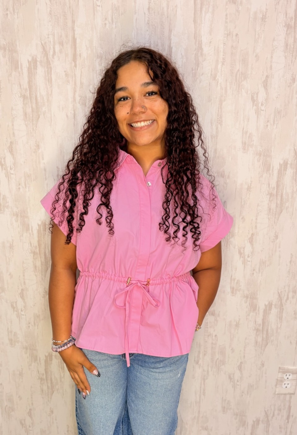 DRAWSTRING WAIST TOP