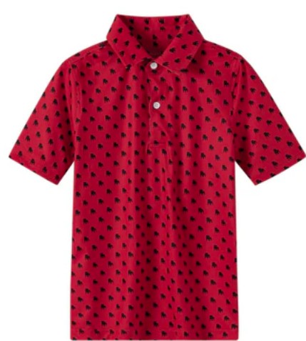 BULLDOG OUTLINE RED POLO