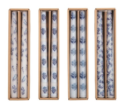 BLOCK PRINT TAPER CANDLE