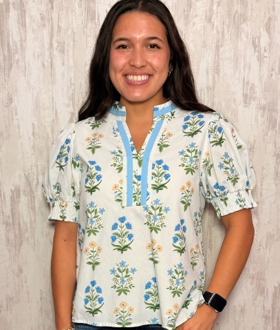 FLORAL CONTRAST TOP