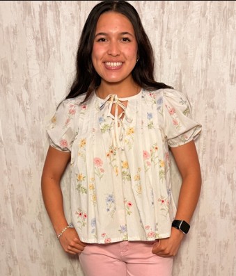 WHITE FLORAL BLOUSE TOP