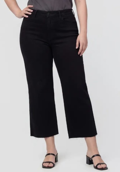 BLACK HI RISE CROP WIDE LEG