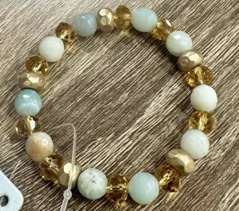 AMAZONITE & CHAMP GOLD BRACELE