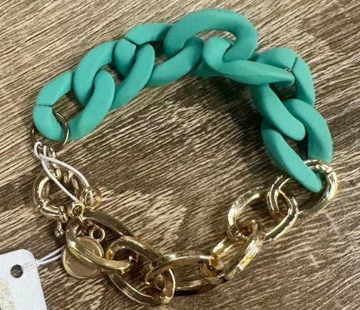 HALF GOLD/TURQOUISE BRACELET