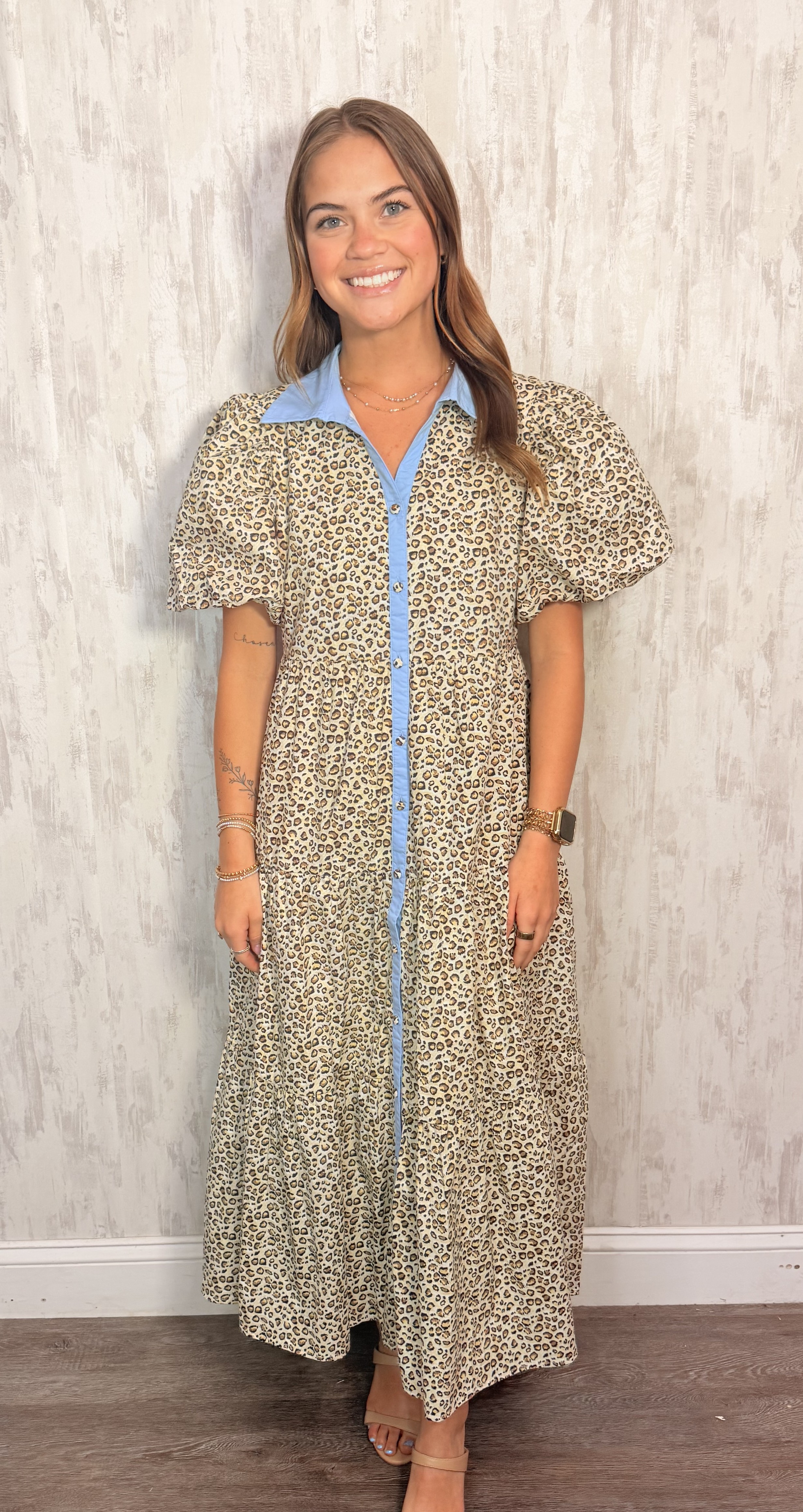 LEOPARD MIDI DRESS
