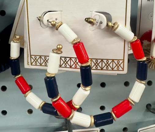 CARA NAVY RED EARRINGS