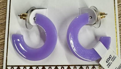 SMALL VIOLET ACRYLIC HOOPS