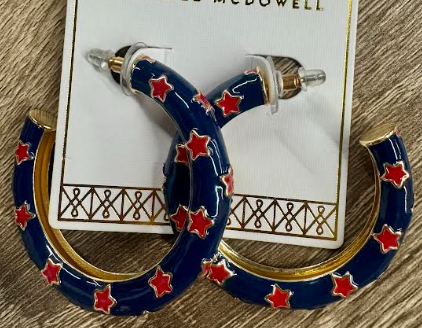 JUSTINE EARRINGS Red/Blue Large