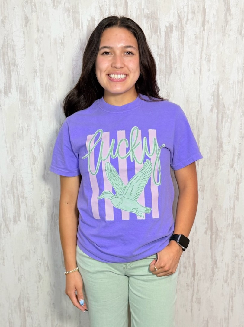 PURPLE LUCKY DUCK TEE