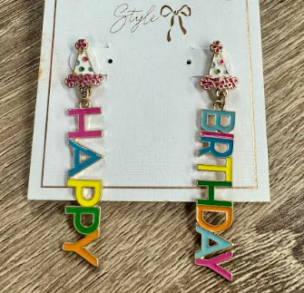 RAINBOW HAPPY BIRTHDAY EARRING