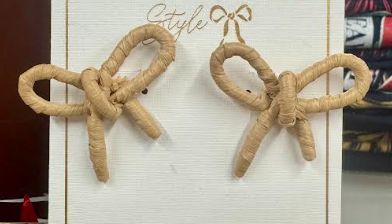KENDALL RAFFIA BOW EARRINGS