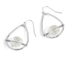 SILVER FLOATIN BEAD EARRINGS