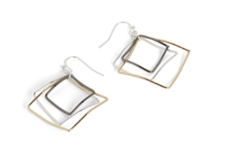 MIX TRIPLE SQUARE EARRINGS
