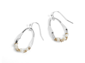 MIX WAVY HOOP PEARL EARRING