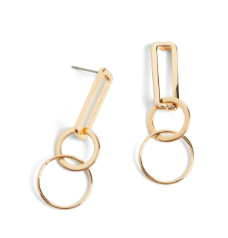 GOLD LINKED DANGLE EARRINGS