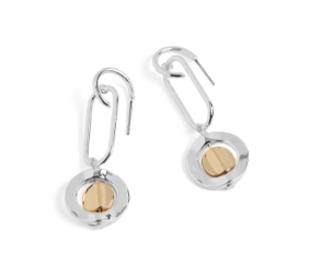 OVAL DANGLE LINK EARRINGS