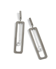 FRAMED CHAIN DANGLE EARRINGS