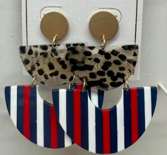 EMORIE NAVY RED EARRINGS