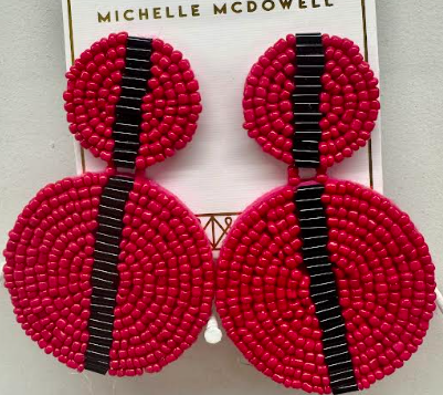 EARRINGS COLLEEN RED/BLACK
