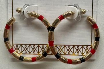 RED BLACK NELLIE MED EARRINGS
