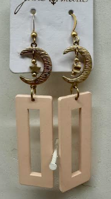 GOLD MOON WITH STAR EARRINGS