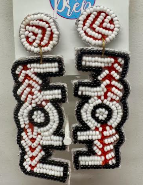 BASEBALL MOM BEADED EARRINGS