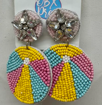 BEACH BALL BEADED EARRINGS
