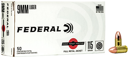 FEDERAL 9MM RANGE/TARGET 115G