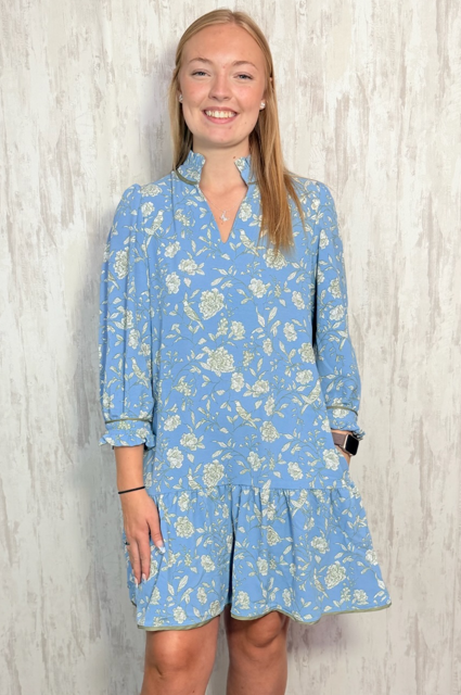 AUDREY SONG BIRD BLUE DRESS